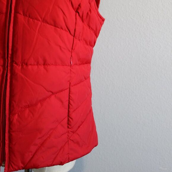 KENNETH COLE REACTION Women’s Red Puffy Down Vest Size M - Picture 6 of 8